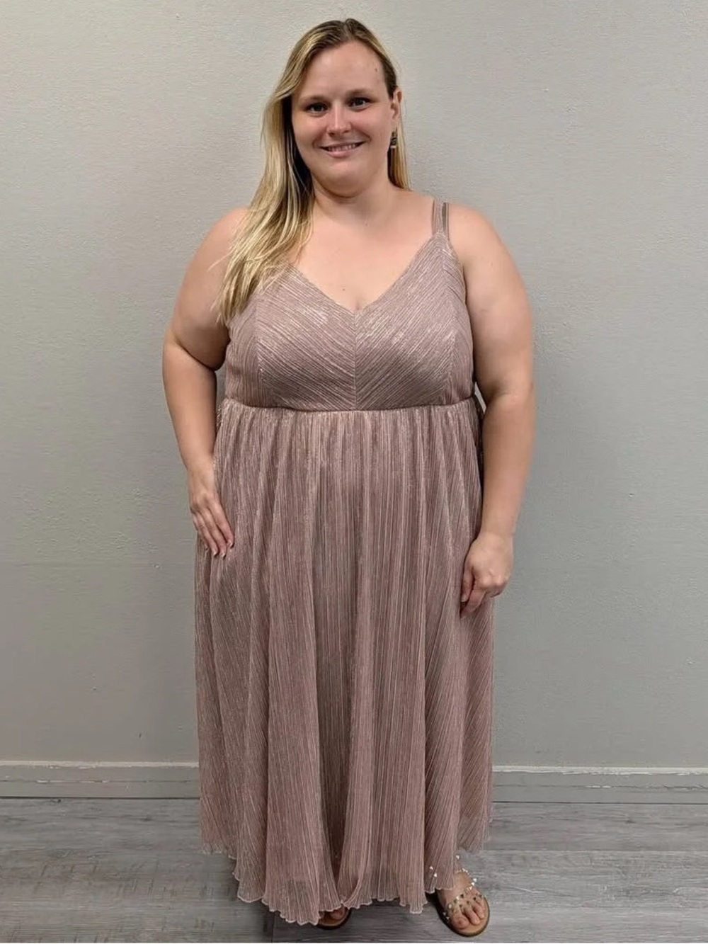 Torrid Shimmering Rose Gold Maxi Dress - Size 22/24 (3)